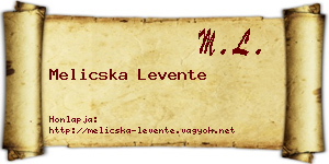 Melicska Levente névjegykártya